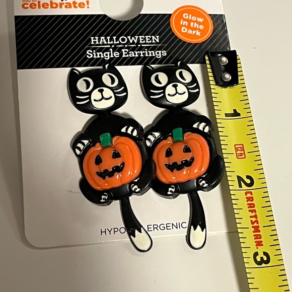 NEW retro-style Felix Cat and Pumpkin Earrings - Picture 2 of 4